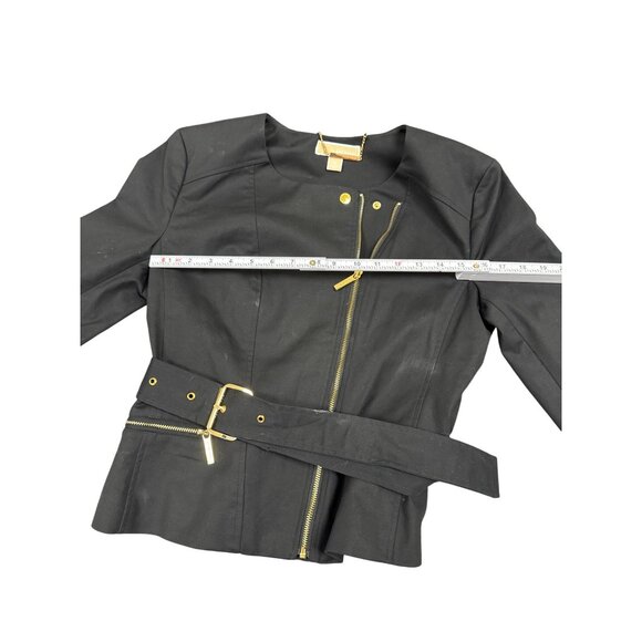 Michael Kors Womens Black Cotton/Spandex Blazer Size 12 SKU 7023 - Picture 4 of 11